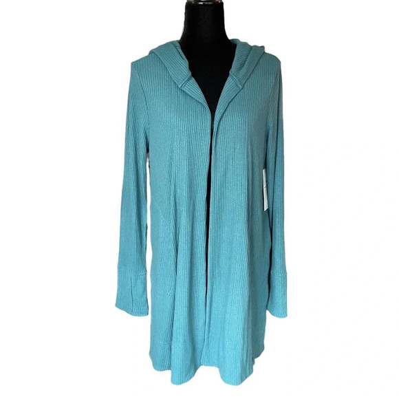 NWT ATHLETA Harmony Pose Wrap Cardigan Sweater in Borealis Green Small - Picture 5 of 11